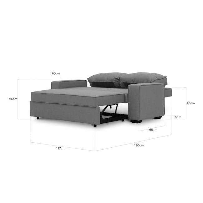 Arturo 3 Seater Sofa Bed - Anthracite - 7