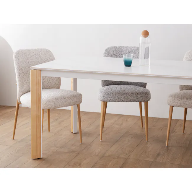 Nelson Dining Table 2m - White Marble (Sintered Stone) - 4 - Modern dining room, minimalist design, white marble table