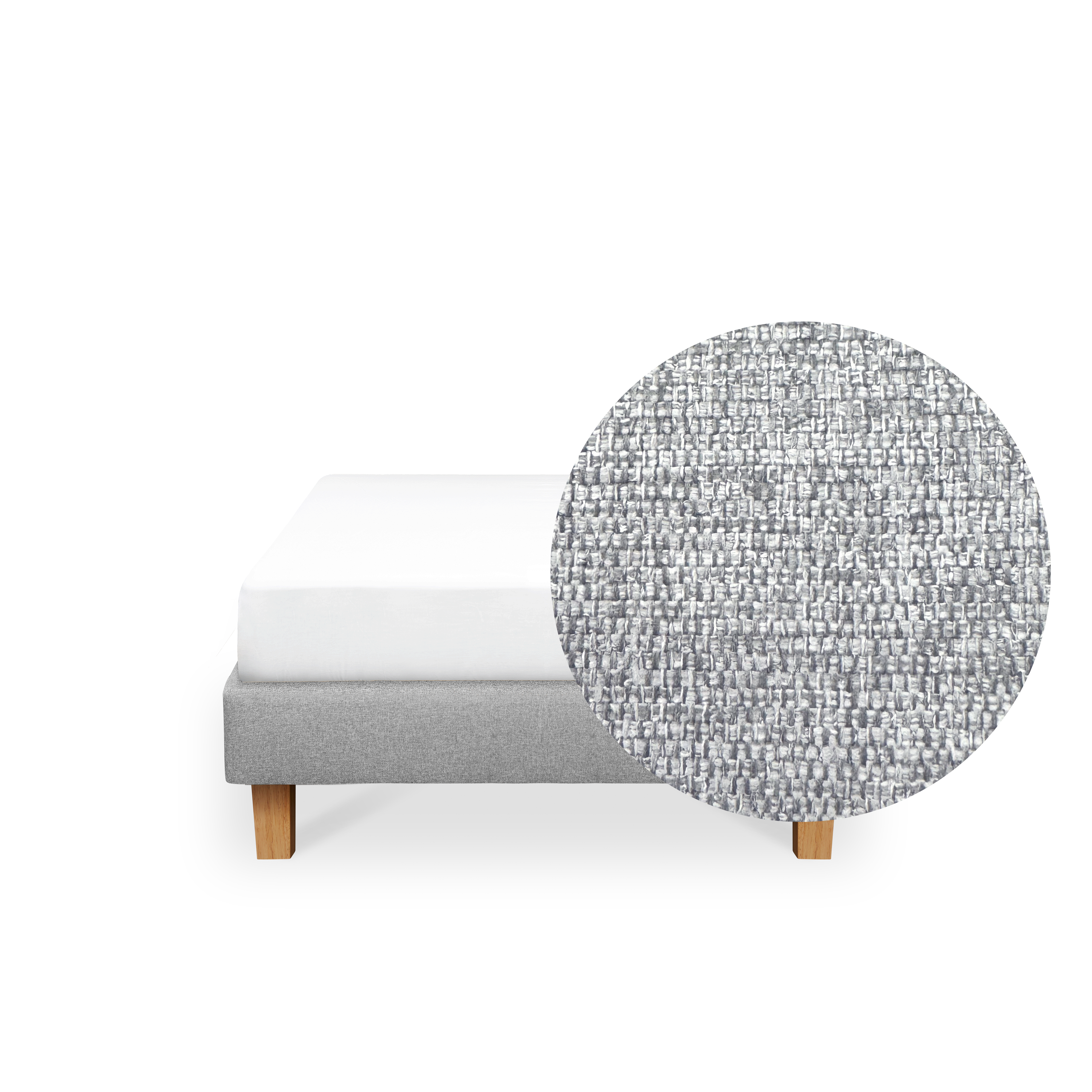 ESSENTIALS Single Divan Bed - Pebble (Eco Clean Fabric)