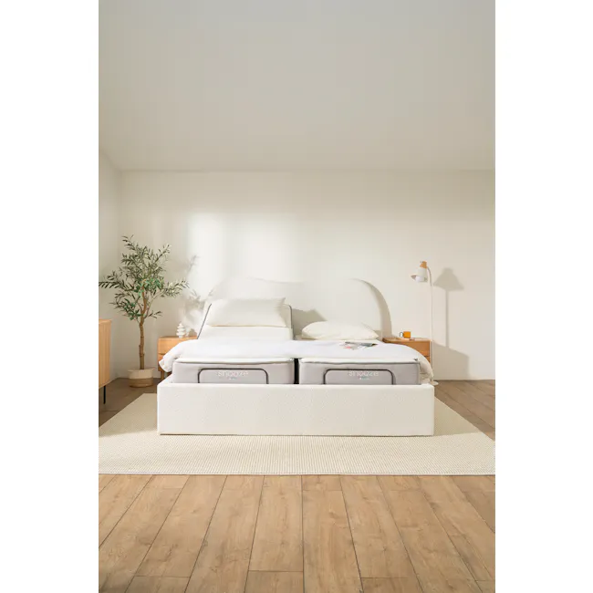 Lyra Split King Adjustable Bed - Grey Boucle - 35