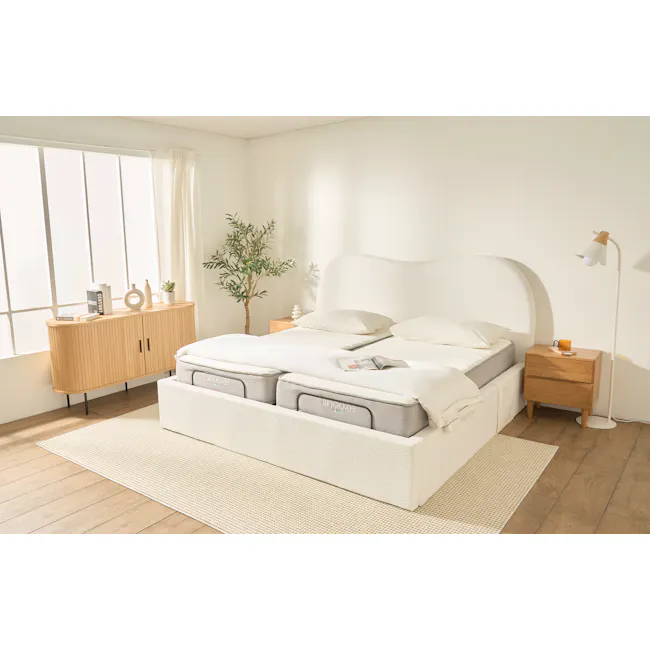 Lyra Split King Adjustable Bed - Grey Boucle - 37
