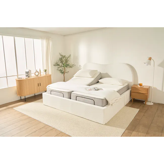 Lyra Split King Adjustable Bed - Grey Boucle - 31