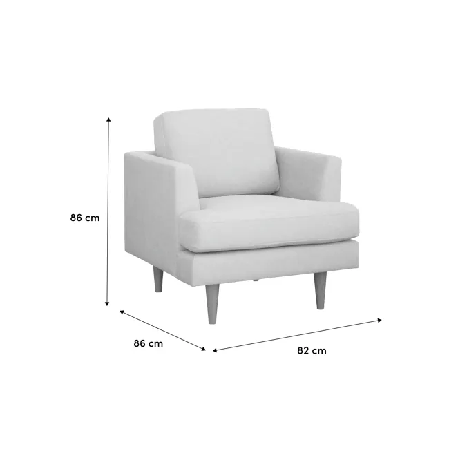 Soma Armchair - Silver (Scratch Resistant) - 6 - Modern upholstered armchair, 86 cm height, 82 cm seat width, fabric