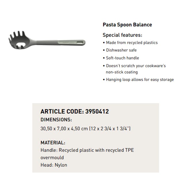 Berghoff Soft Grip Non Stick Nylon Kitchen Pasta Spoon - 3