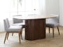 Bolton Dining Table 1.8m in Walnut with 4 Fabian Armchairs in Mud - 2