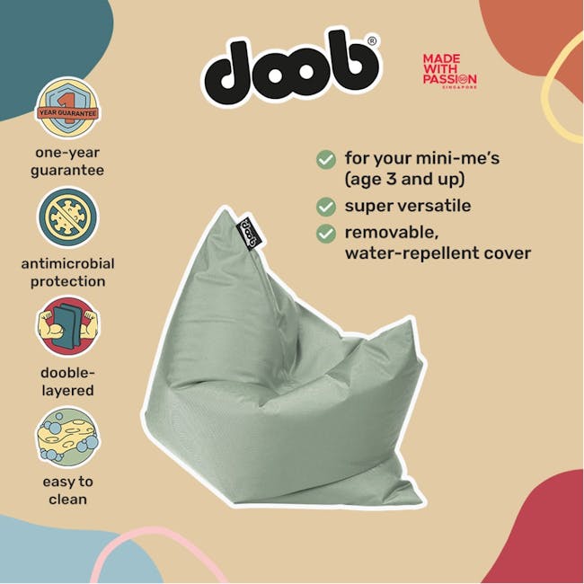 Doob Plopsta' Rectangle Mini Bean Bag - Wine Red (Water Repellent) - 3