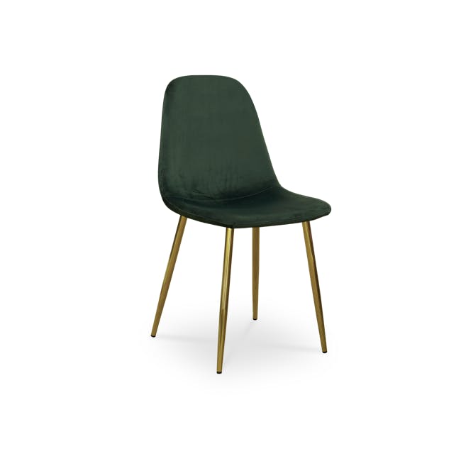 Finnley Dining Chair - Brass, Pine Green (Velvet) - 0