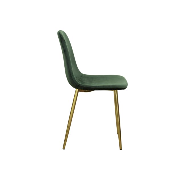 Finnley Dining Chair - Brass, Pine Green (Velvet) - 3