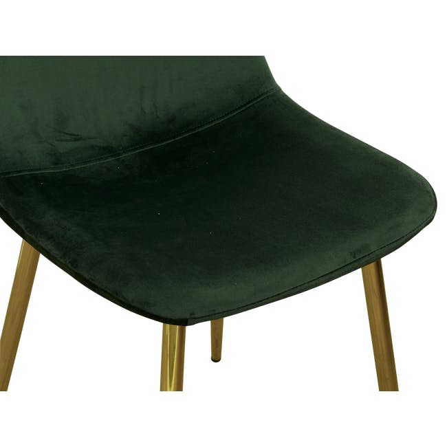 Finnley Dining Chair - Brass, Pine Green (Velvet) - 5