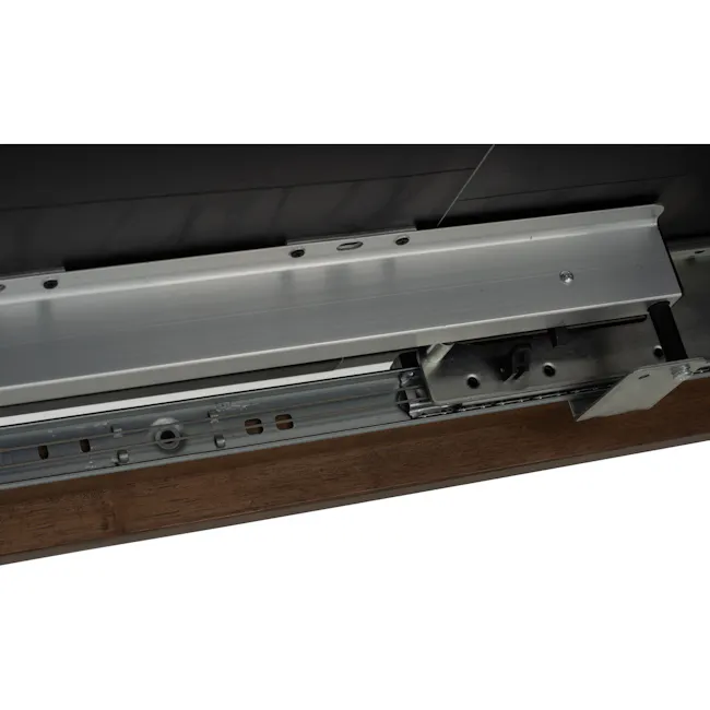 Finna Extendable Dining Table 1.2m-1.5m - Cocoa, White Marble (Smart Top™) - 17 - Silver metal strip, wooden base