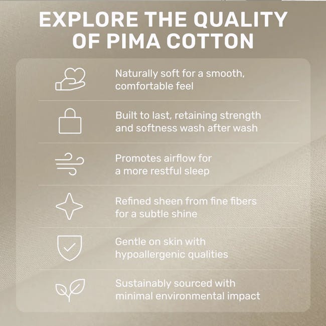 Pima Cotton Full Bedding Set - Sand (4 Sizes) - 4