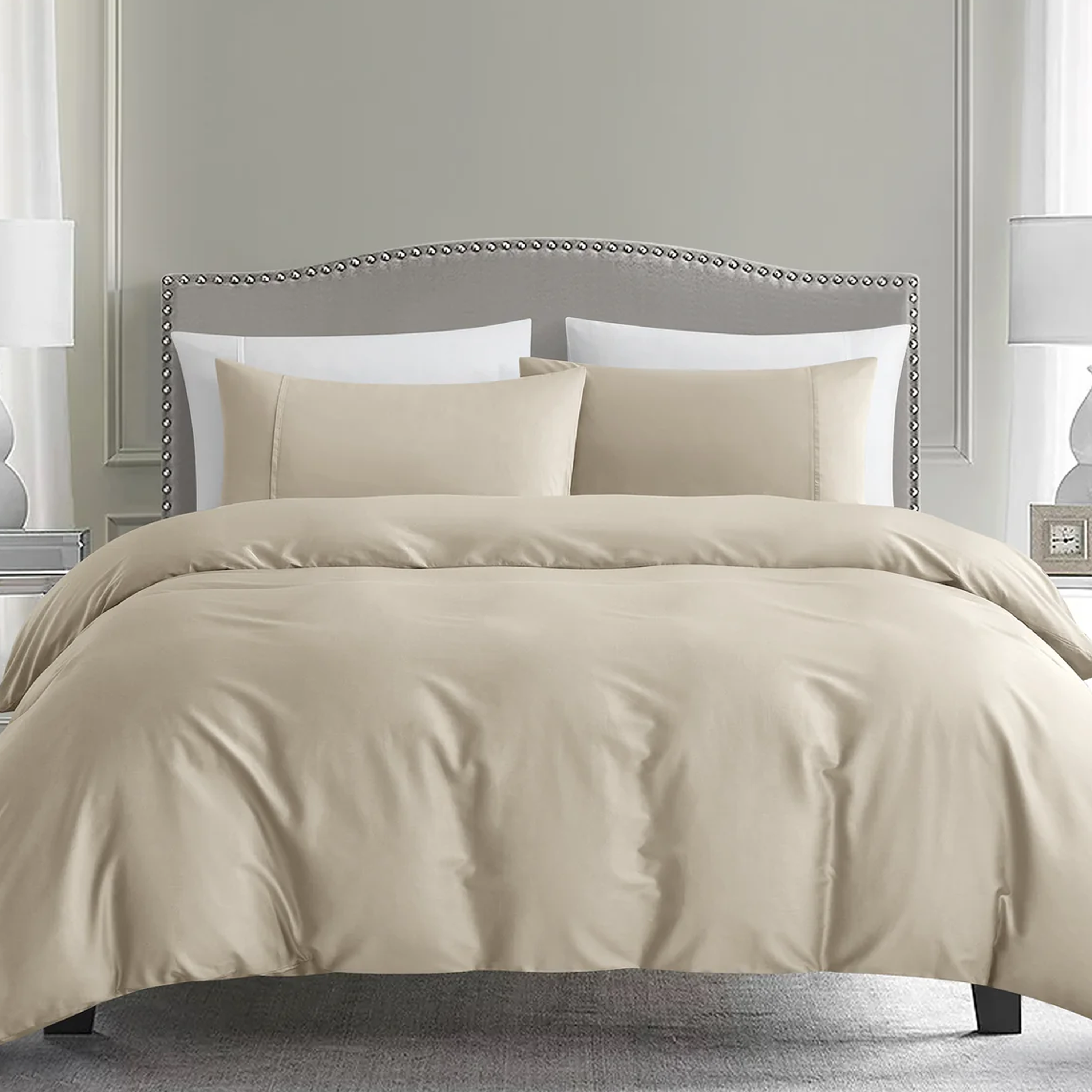 Pima Cotton Full Bedding Set - Sand (4 Sizes)
