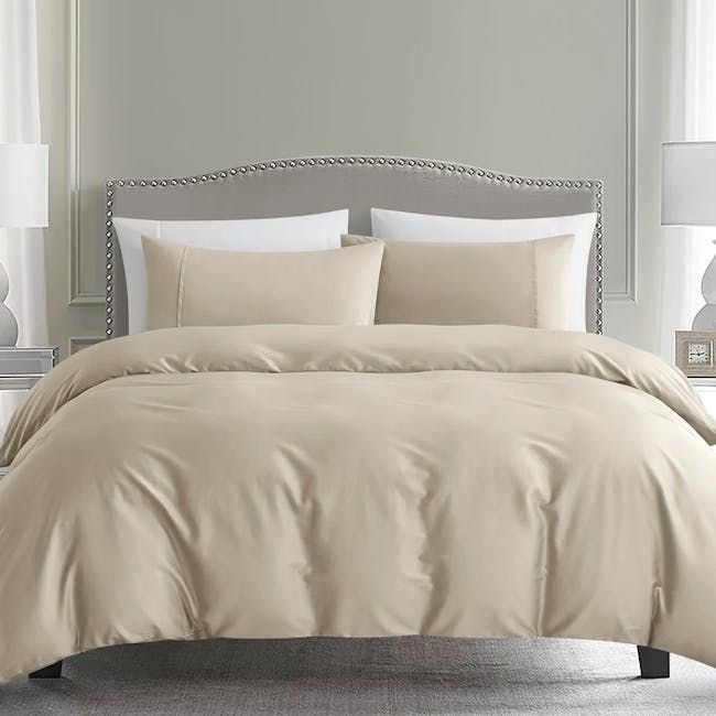 Pima Cotton Full Bedding Set - Sand (4 Sizes) - 1