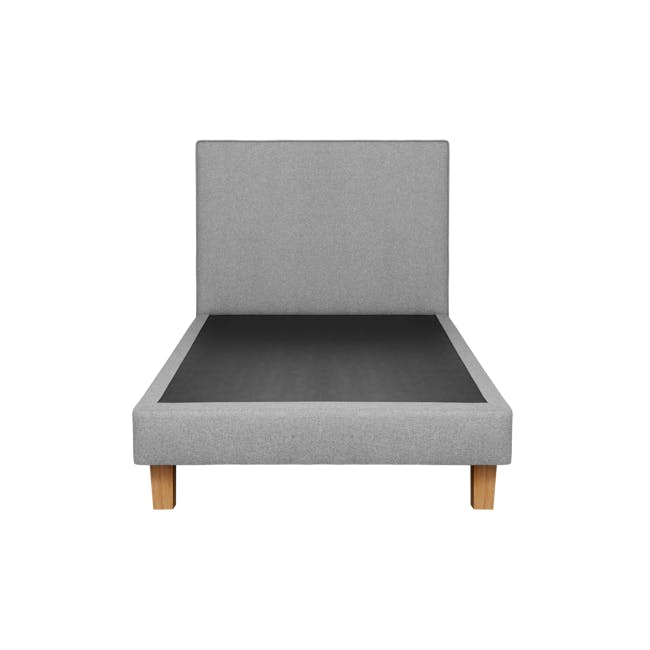 ESSENTIALS Single Headboard Divan Bed - Coal (Faux leather) - 2 - Grey upholstered bench, minimalist design, modern