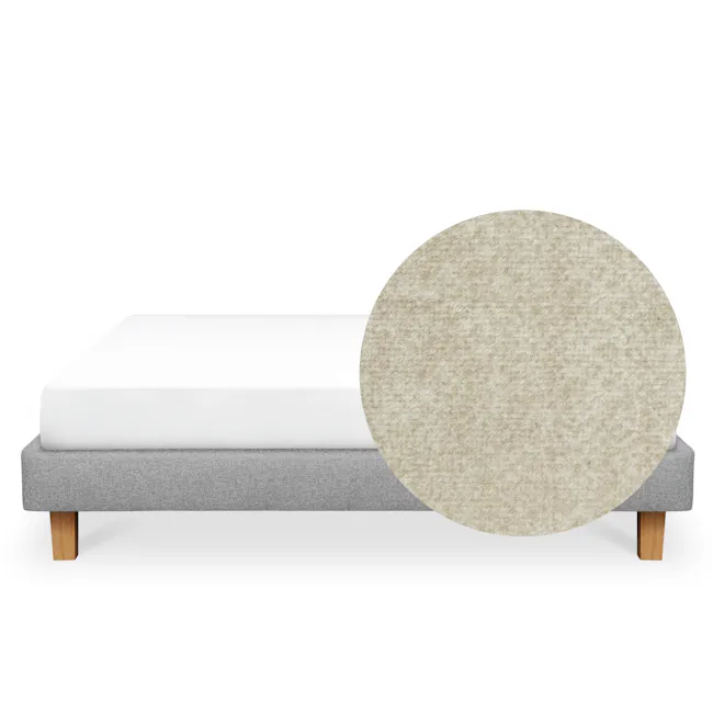 ESSENTIALS King Divan Bed - Latte (Pet Friendly) - 1 - Modern minimalist bed with gray upholstered frame, white mattress