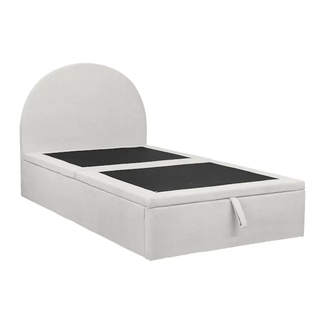 Aspen Single Storage Bed - Ice Grey - 6 - Modern upholstered bed with sleek design, minimalist style, neutral color palette