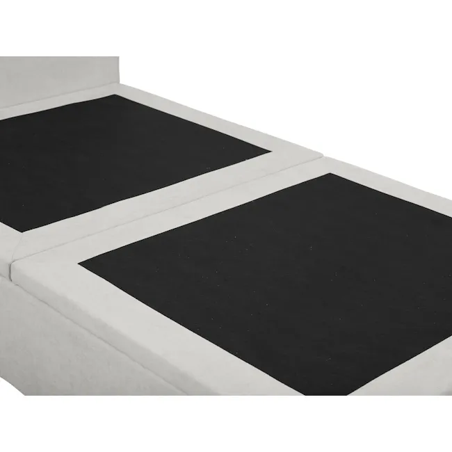 Aspen Single Storage Bed - Ice Grey - 10 - Black and white photograph of a modern sofa with clean lines., Sofa with two