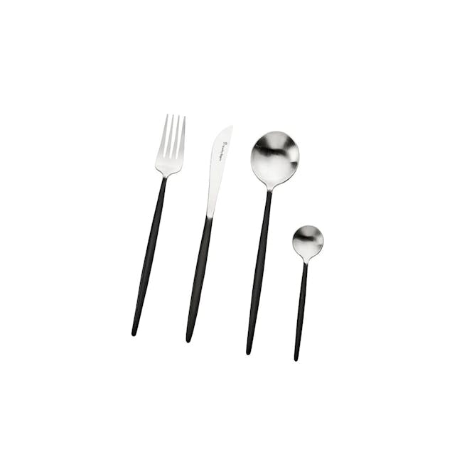 Stanley Rogers Piper Black 16Pc Cutlery Set - 4 - silverware set, fork, knife, spoon, sleek design, modern utensils, elegant