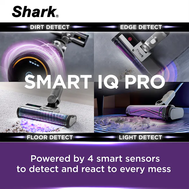 Shark CleanSense IQ Cordless Vacuum (IW2241) - 7 - Smart, intelligent, advanced, technology, detection, edge, dirt, light