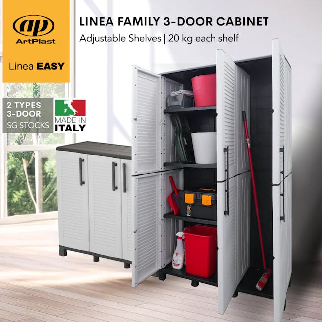 Linea Family 3-Door Tall Multipurpose Cabinet - 3