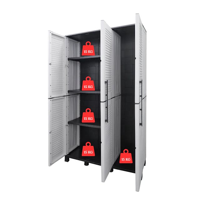 Linea Family 3-Door Tall Multipurpose Cabinet - 4