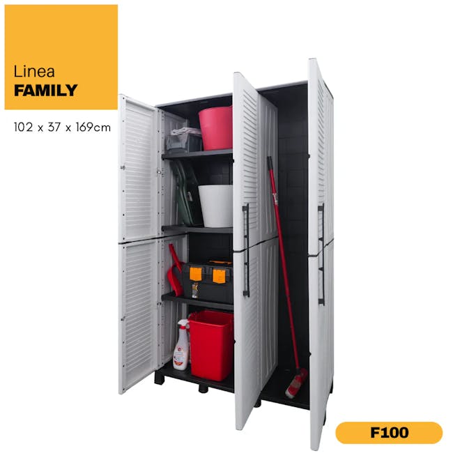 Linea Family 3-Door Tall Multipurpose Cabinet - 8