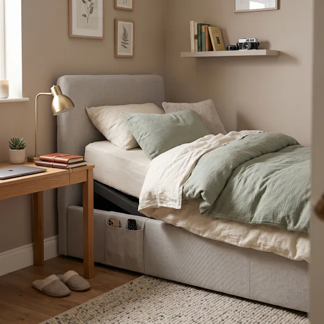 Aeva Single Adjustable Bed - Grey Boucle - 3
