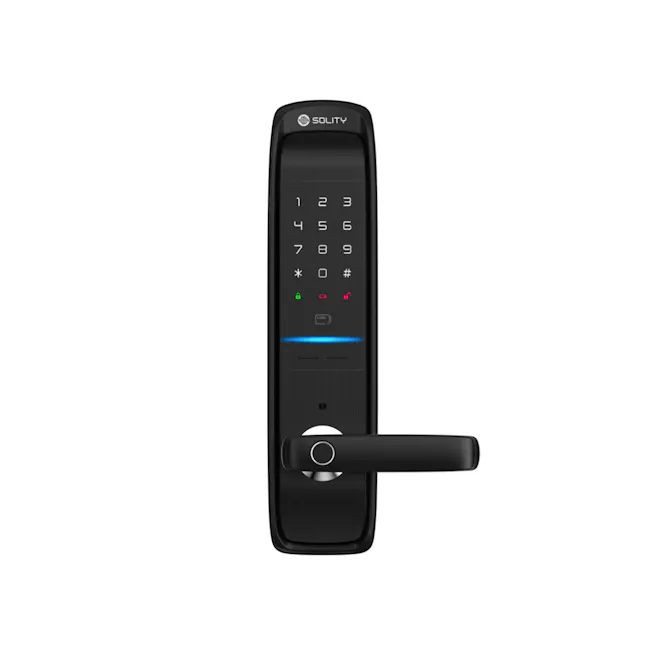 Solity Lever Handle Door LockGM-6000BKF - Black - 1 - Solity keypad lock, Black Solity keypad, Security keypad lock, Solity