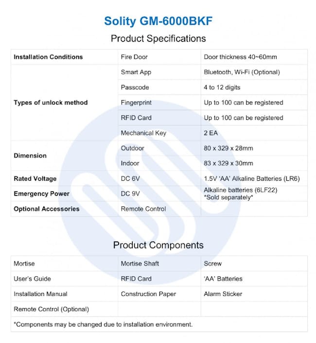 Solity Lever Handle Door LockGM-6000BKF - Black - 15
