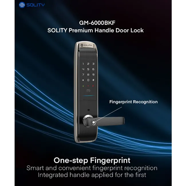 Solity Lever Handle Door LockGM-6000BKF - Black - 14 - SOLITY Premium Handle Door Lock, GM-6000BKF, One-step Fingerprint
