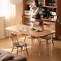 Aire Dining Table 1.8m (Solid Cherry Wood, Acrylic Legs) - 1