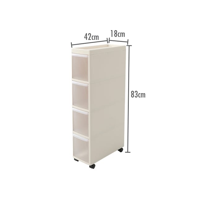Modular 4 Tier Cabinet with Wheels - 1