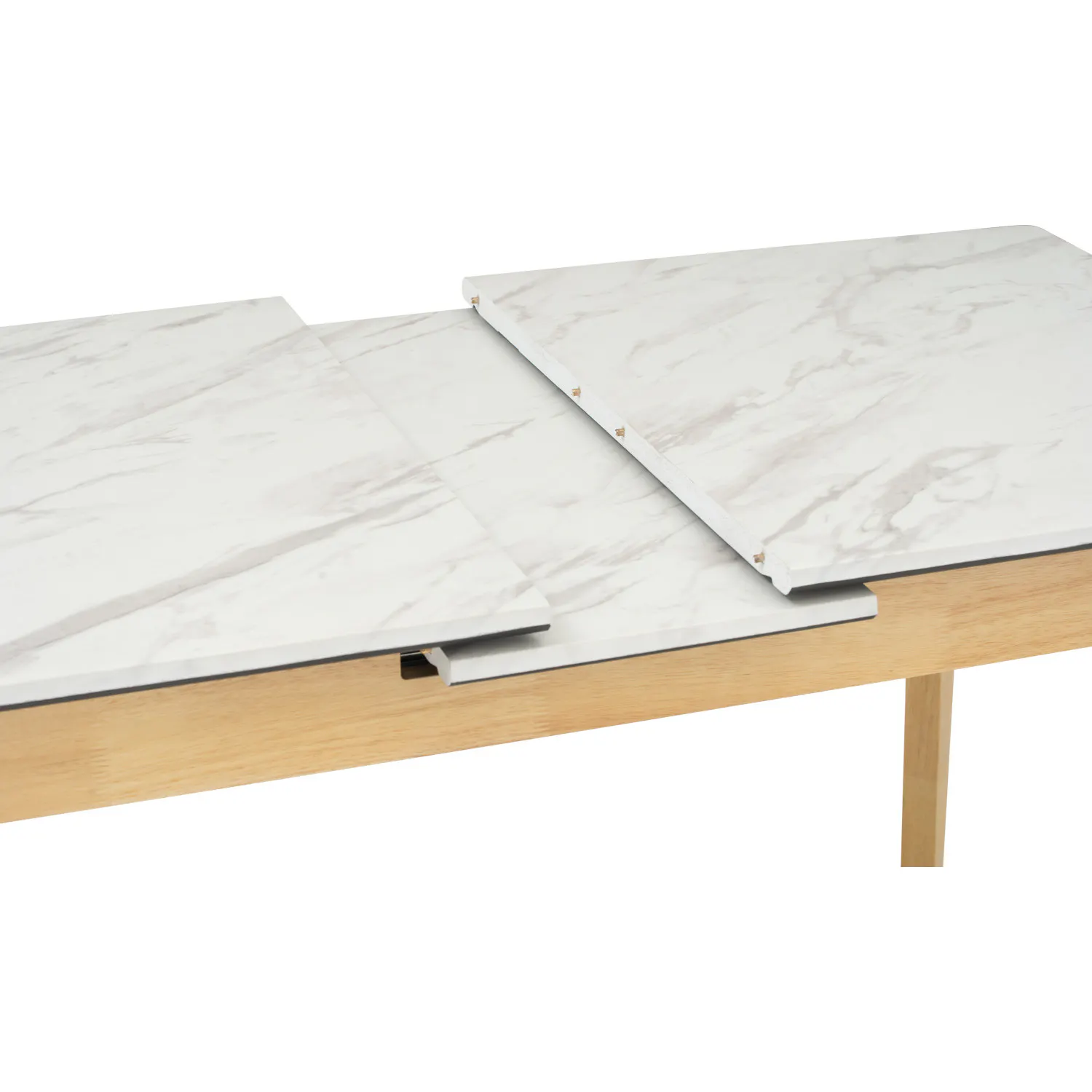 (As-is) Finna Extendable Dining Table 1.2m-1.5m - Oak, White Marble (Smart Top™) - 1 - 20