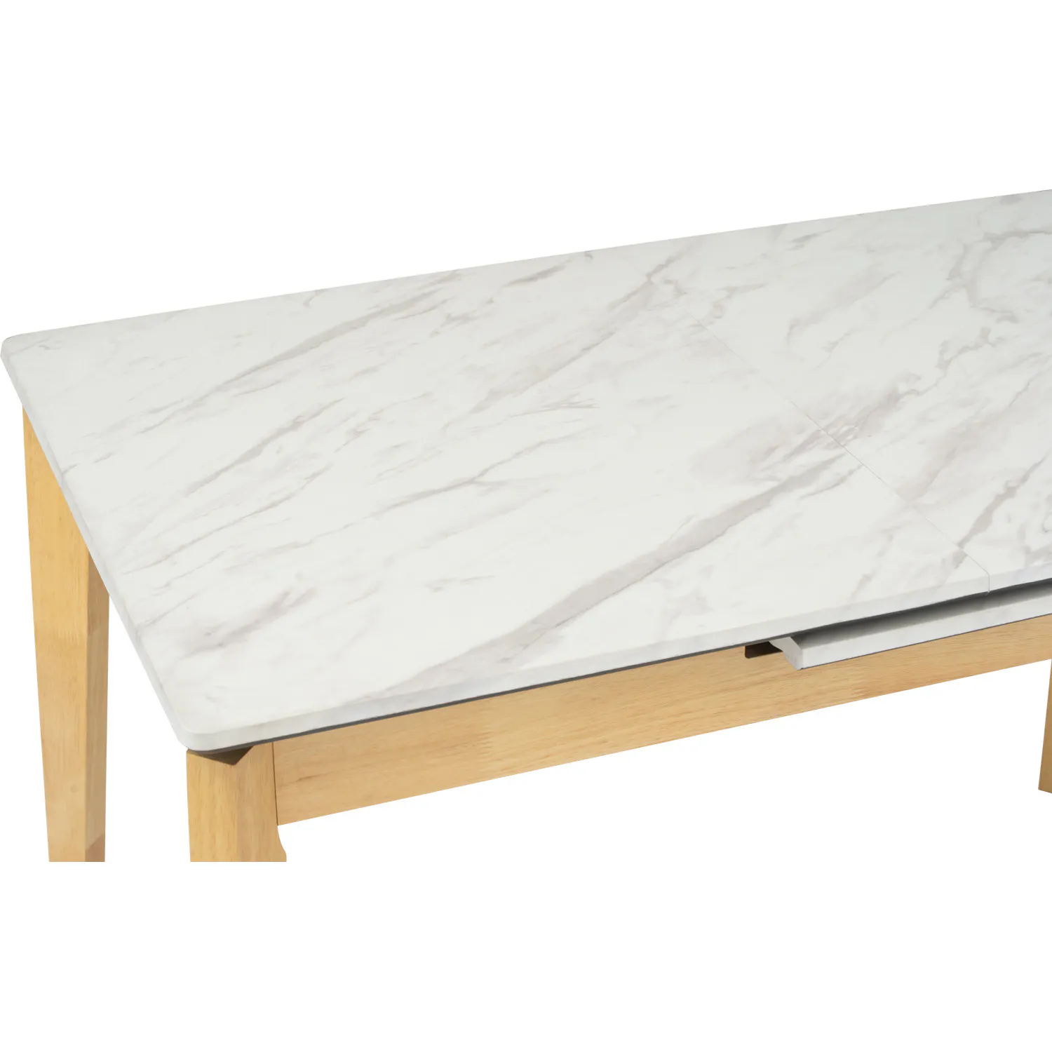 (As-is) Finna Extendable Dining Table 1.2m-1.5m - Oak, White Marble (Smart Top™) - 1 - 28