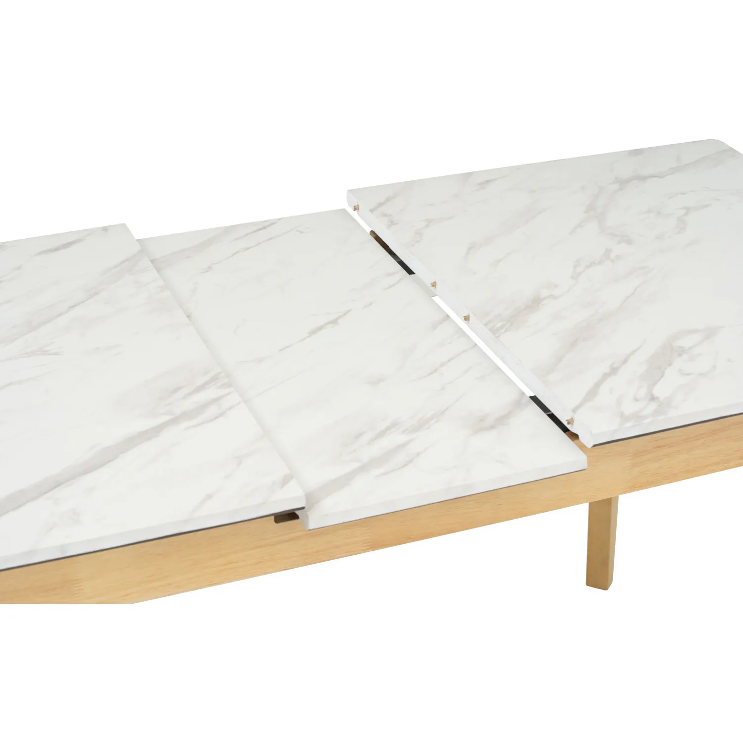 (As-is) Finna Extendable Dining Table 1.2m-1.5m - Oak, White Marble (Smart Top™) - 1 - 37