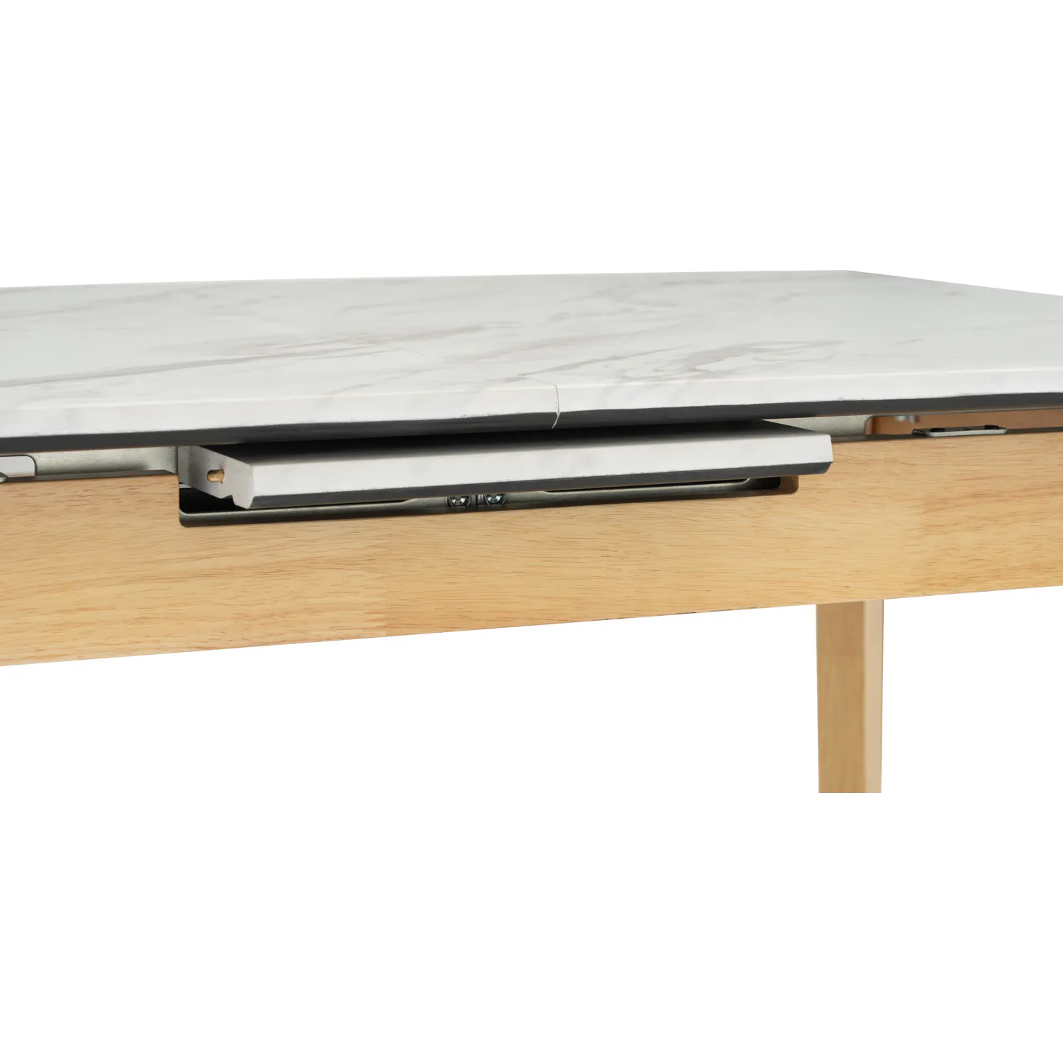 (As-is) Finna Extendable Dining Table 1.2m-1.5m - Oak, White Marble (Smart Top™) - 1 - 13