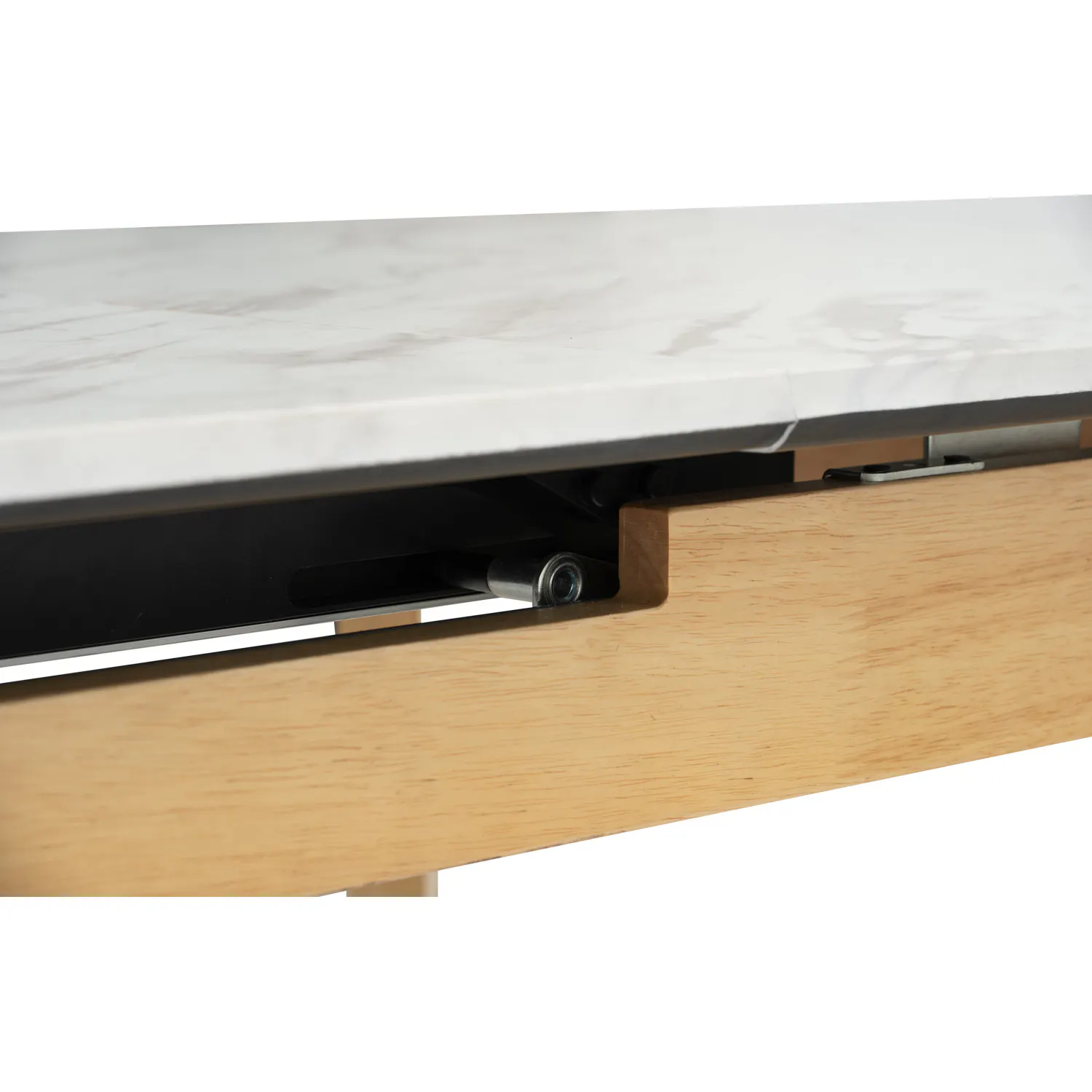 (As-is) Finna Extendable Dining Table 1.2m-1.5m - Oak, White Marble (Smart Top™) - 1 - 14