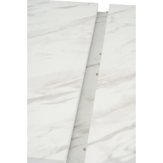 (As-is) Finna Extendable Dining Table 1.2m-1.5m - Oak, White Marble (Smart Top™) - 1 - 16