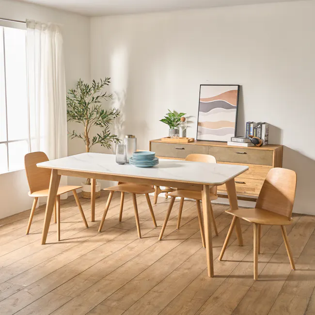 Nellie Dining Table 1.4m - Oak (Sintered Stone) - 5