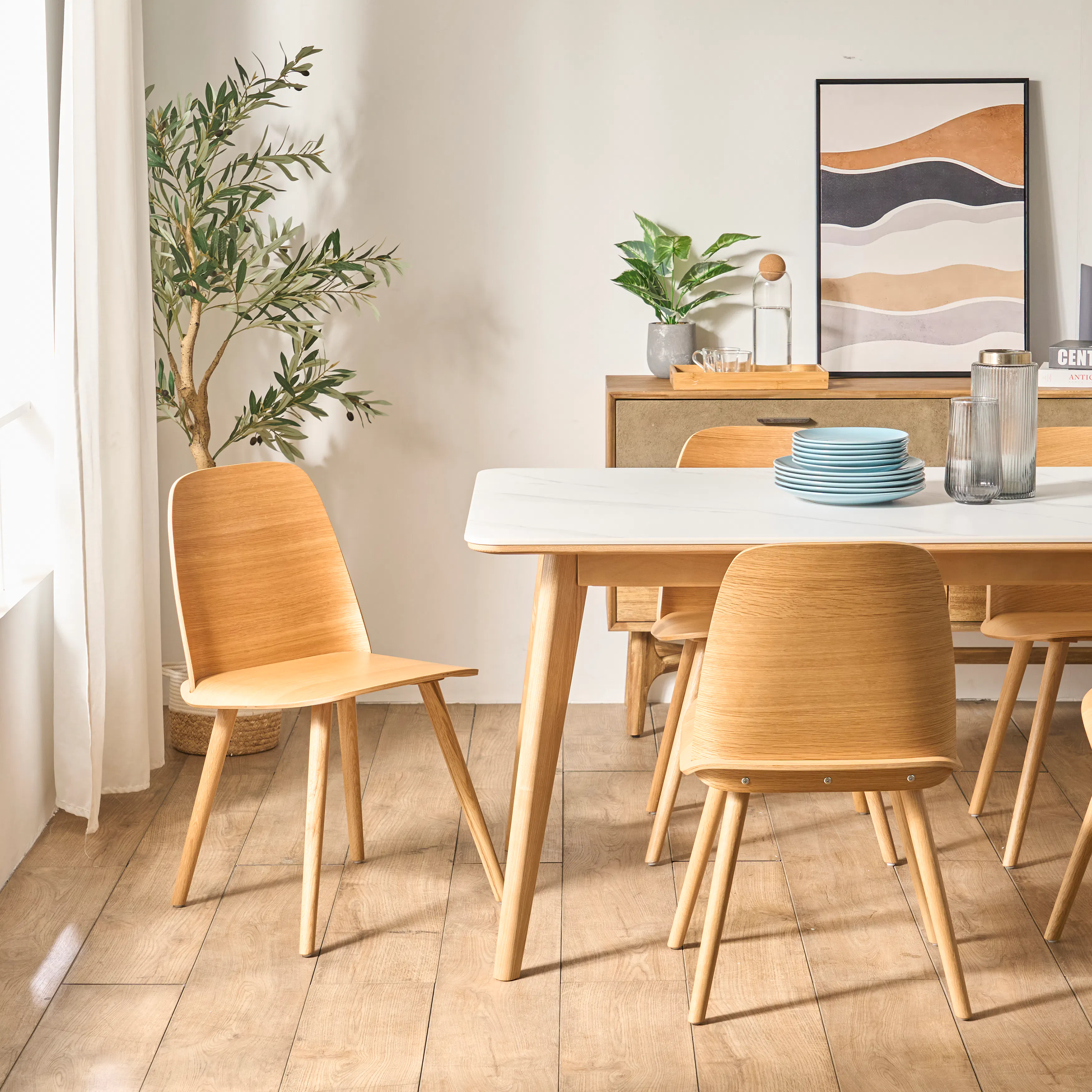 Nellie Dining Table 1.4m - Oak (Sintered Stone) - 31