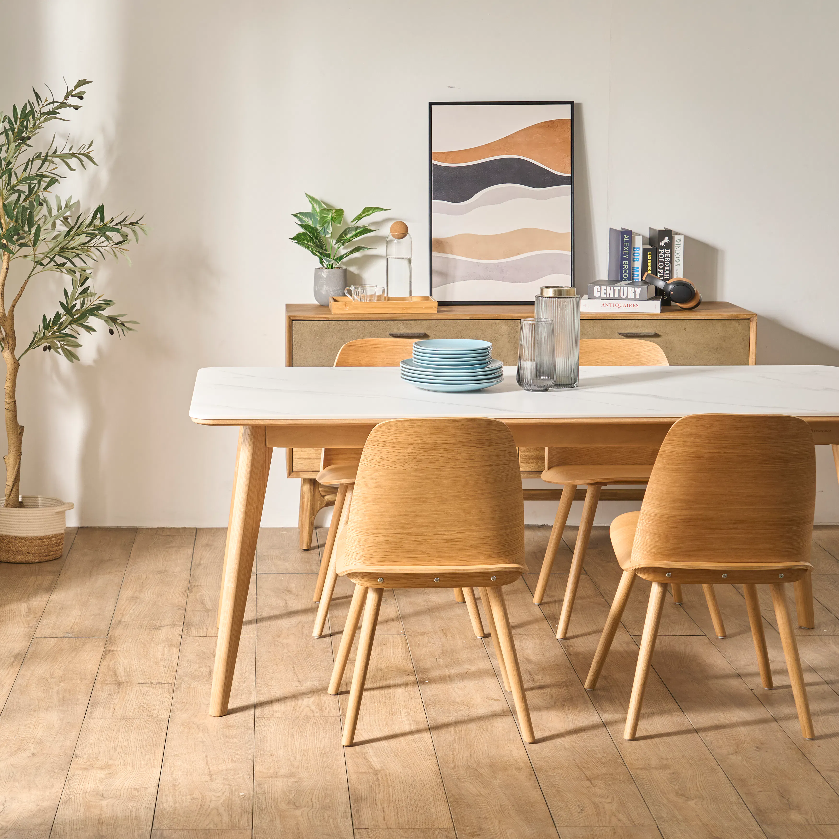 Nellie Dining Table 1.4m - Oak (Sintered Stone) - 30