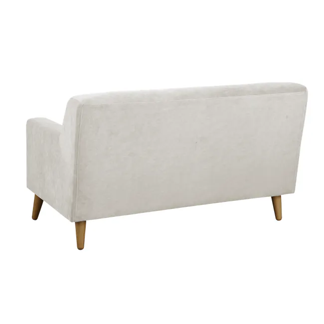 Damien 2 Seater Sofa - Sandstorm (Scratch Resistant) - 6 - Cream upholstered sofa, light wooden legs, minimalist design