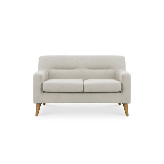 Damien 2 Seater Sofa with Damien Armchair - Sandstorm (Scratch Resistant Fabric) - 3 - Cream upholstered sofa, light beige