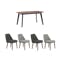 Allison Dining Table 1.5m in Black, Cocoa with 4 Miranda Chairs in Onyx Grey and Gray Owl - 0
