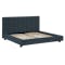 Elliot Queen Bed in Midnight with 2 Lewis Bedside Tables in Black, Oak - 3
