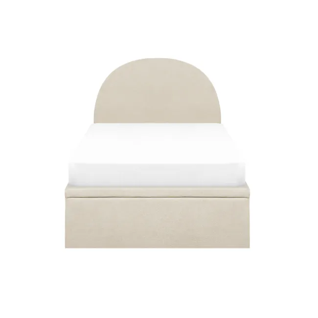 Aspen Single Storage Bed - Acru - 1 - Mint green, soft beige, modern design, clean lines, minimalist style, elegant bedding