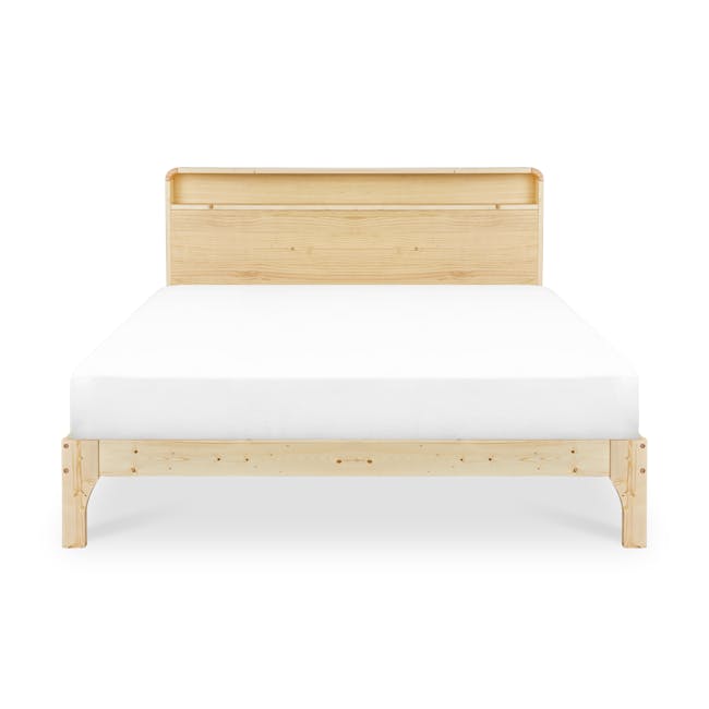Aiko Queen Bed with Innis Side Table in White - 3