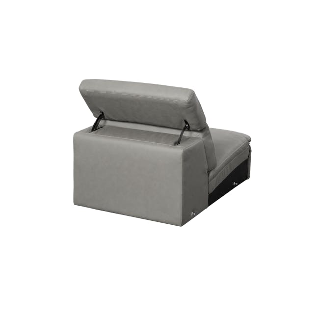 Clyde 4 Seater Power Recliner Sofa - Warm Grey (Top Grain Leather) - Zero Wall - 27