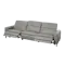 Clyde 4 Seater Power Recliner Sofa - Warm Grey (Top Grain Leather) - Zero Wall