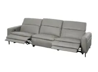 Clyde 4 Seater Power Recliner Sofa - Warm Grey (Top Grain Leather) - Zero Wall